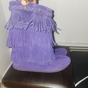 Leather Minnetonka Tassel Girl boots
